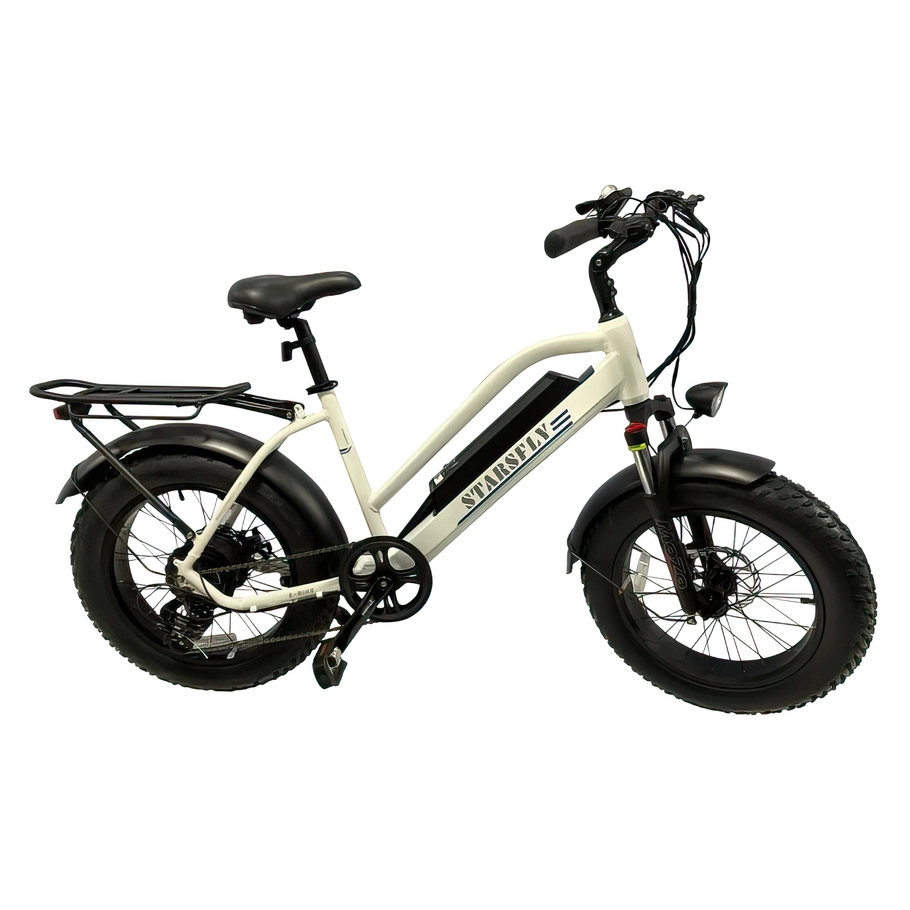 Starsfly PowerStep Electric Bike | Urban Commuter Solution | 500W (750W Peak) Leistung | 21mph Geschwindigkeit | 13Ah Batterie | 37mi Reichweite | Step-Through Design | Premium Fat Tire Transport