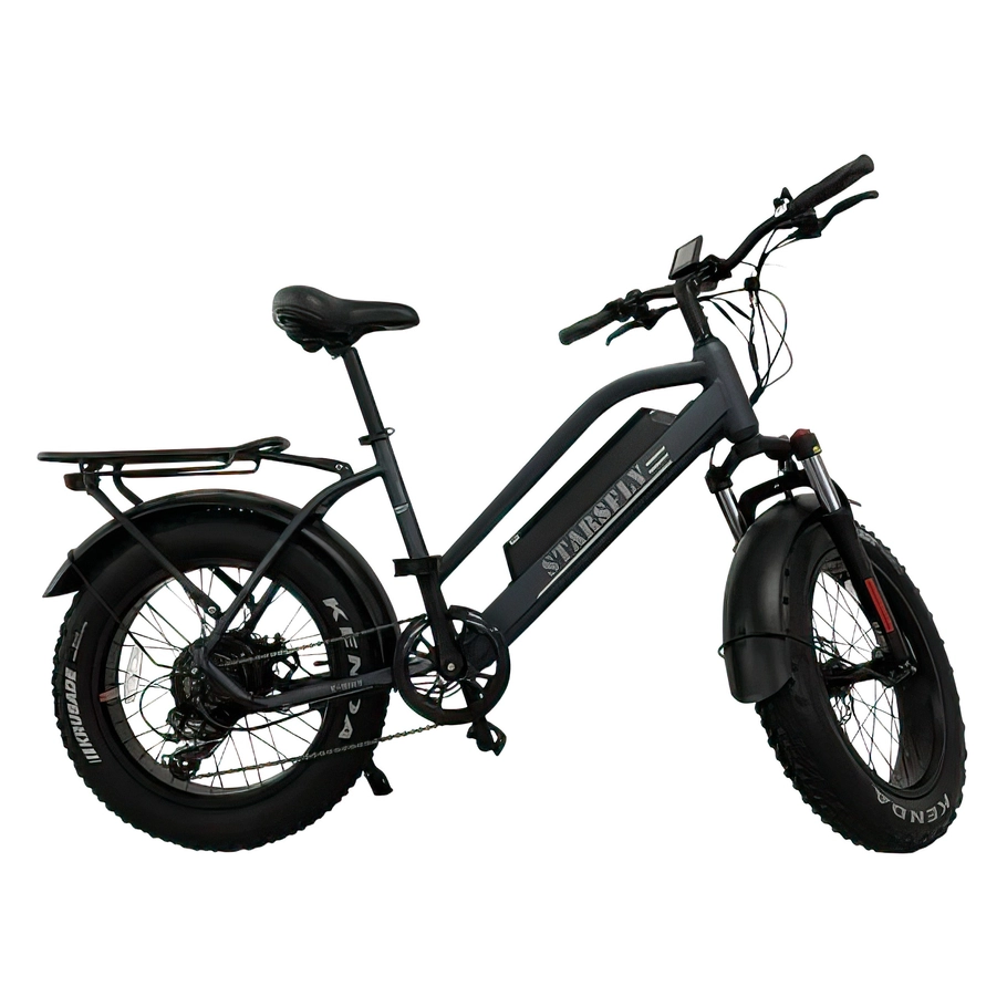 Starsfly PowerStep Electric Bike | Urban Commuter Solution | 500W (750W Peak) Leistung | 21mph Geschwindigkeit | 13Ah Batterie | 37mi Reichweite | Step-Through Design | Premium Fat Tire Transport